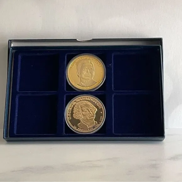 American Mint Ronald Reagan & George Washington Commemorative – Gold-Plated - Picture 2 of 8